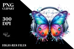 Colorful Butterfly Music | Sublimation | Clipart Product Image 1