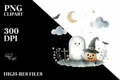 Simple Cute Tombstone Halloween PNG Product Image 1