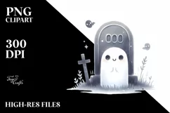 Cute Tombstone Haloween PNG Product Image 1