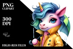 Cute Unicorn with Cool Haircut PNG Product Image 2