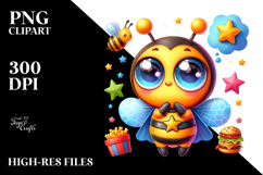 Colorful Baby Bee Dreaming PNG Product Image 2