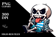 Cartoony Skeletton with Beach Wear, Balanced PNG Product Image 2