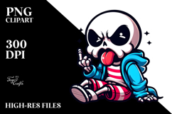 Cartoony Skeletton with Beach Wear, Balanced PNG Product Image 2