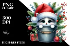 Whimsical Cat in Bucket, High-Res PNG Product Image 2