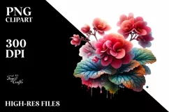 Sublimation Clipart Flower - A glossy begonia Product Image 3