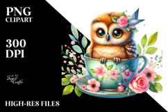 Vibrant Teacup Owl Clipart Product Image 2