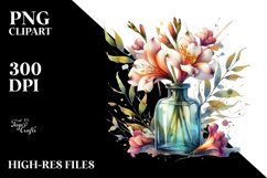 Abstract Bottle with Freesia Clipart Product Image 3