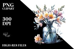 Abstract Bottle with Freesia Clipart Product Image 1