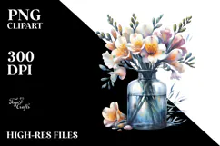 Abstract Bottle with Freesia Clipart Product Image 2