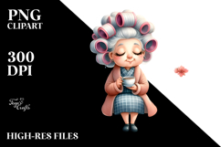 Elderly Lady Watercolor Clipart Product Image 2