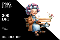 Elderly Lady Watercolor Clipart Product Image 2