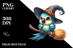 Funny Macaw Baby Witch Clipart Product Image 2