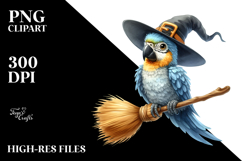 Funny Macaw Baby Witch Clipart Product Image 2