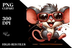 Cute Mouse with Sunglasses PNG Product Image 2