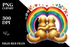 Golden Retriever with Rainbow PNG Product Image 2