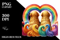Golden Retriever with Rainbow PNG Product Image 2