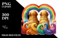 Golden Retriever with Rainbow PNG Product Image 2