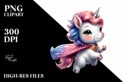 Cute Baby Unicorn Posing as Hero from Shimmering Star | Product Image 1