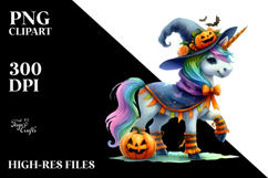 Unicorn Halloween Scenery Clipart Product Image 2