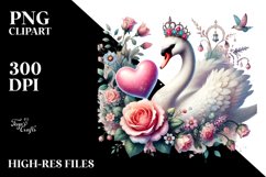 Colorful Pastel Swan on Flower PNG Product Image 2