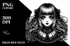 Baby Unicorn Gothic Girl PNG Product Image 2