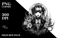 Baby Unicorn Gothic Girl PNG Product Image 2