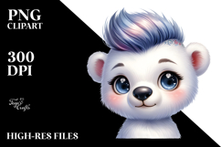 Cute Baby Polar Bear, Watercolor Image Product Image 2