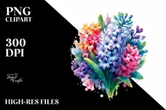 Vibrant Hyacinth Flowers Clipart Design Product Image 3