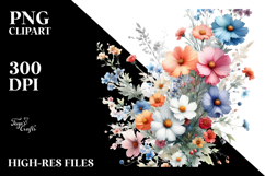 Colorful Wild Flowers | Small Bright Watercolor Clipart Product Image 2