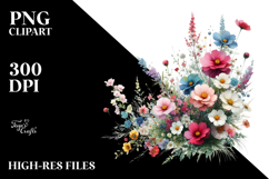 Colorful Wild Flowers | Small Bright Watercolor Clipart Product Image 2