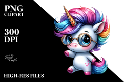 Cute Unicorn with Floral Wreath PNG Product Image 2