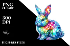 Colorful Bunny Made of Diamonds PNG Product Image 2