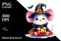Watercolor Baby Mouse for Halloween, Transparent PNG Product Image 2