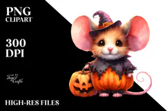 Watercolor Baby Mouse for Halloween, Transparent PNG Product Image 2