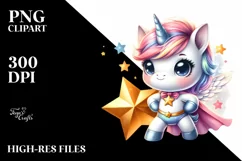 Cute Baby Unicorn Posing as Hero from Shimmering Star | Product Image 3