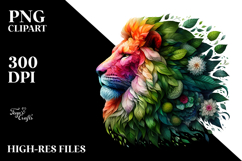 Vibrant Watercolor Lion with 3D Flowers, 20 oz Tumbler Product Image 2
