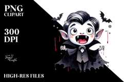Dark Female Vampire in Action, PNG Product Image 2