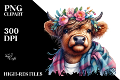 Baby Cow with Cool Haircut, Colorful PNG Product Image 2