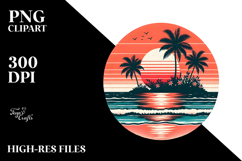 Tropical Island Sunset, 20 oz Tumbler PNG Product Image 2