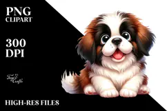 Cute Cartoon Saint Bernard PNG Product Image 2