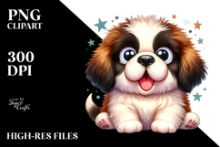 Cute Saint Bernard, Watercolor PNG Product Image 2