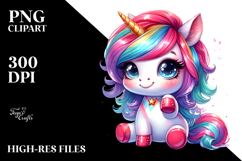 Cute Baby Unicorn Playing PNG Product Image 2