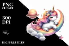 Pastel Unicorn Playful Comet Watercolor | Sublimation | Product Image 3
