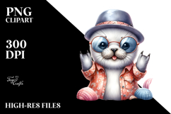 Energetic Rocker Baby Seal PNG Product Image 2
