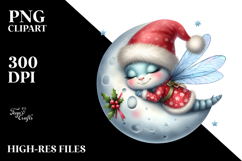 Cute Baby Dragonfly Sleeping on a Cloud PNG Product Image 2