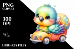 Colorful Small Baby Parrot Car | Clipart Product Image 1