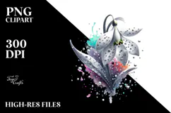 Shiny Abstract Snowdrop, Watercolor PNG Product Image 2