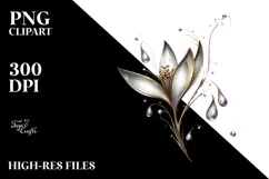 Shiny Abstract Snowdrop, Watercolor PNG Product Image 2