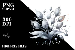 Shiny Snowdrop Metallic, Watercolor PNG Product Image 2