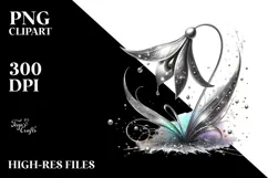Shiny Snowdrop Metallic, Watercolor PNG Product Image 2